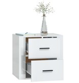 VidaXL Nachtkastje wandgemonteerd 50x36x47 cm hoogglans wit