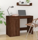 VidaXL Bureau 100x49x75 cm bewerkt hout bruin eikenkleur