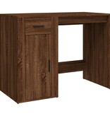 VidaXL Bureau 100x49x75 cm bewerkt hout bruin eikenkleur