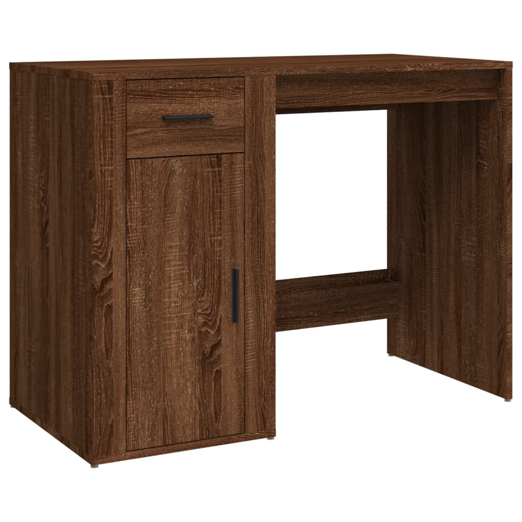 VidaXL Bureau 100x49x75 cm bewerkt hout bruin eikenkleur