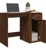 VidaXL Bureau 100x49x75 cm bewerkt hout bruin eikenkleur