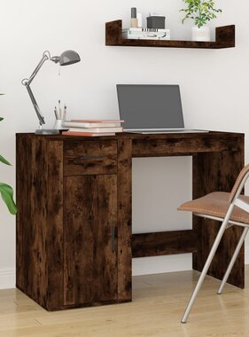 VidaXL Bureau 100x49x75 cm bewerkt hout gerookt eikenkleurig