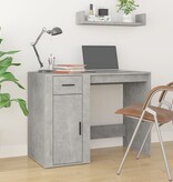 VidaXL Bureau 100x49x75 cm bewerkt hout betongrijs