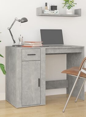 VidaXL Bureau 100x49x75 cm bewerkt hout betongrijs