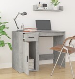VidaXL Bureau 100x49x75 cm bewerkt hout betongrijs