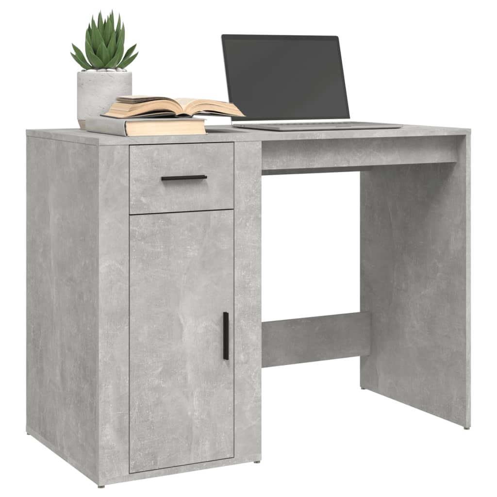 VidaXL Bureau 100x49x75 cm bewerkt hout betongrijs