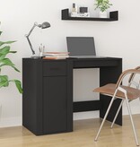 VidaXL Bureau 100x49x75 cm bewerkt hout zwart