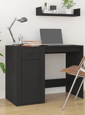 VidaXL Bureau 100x49x75 cm bewerkt hout zwart