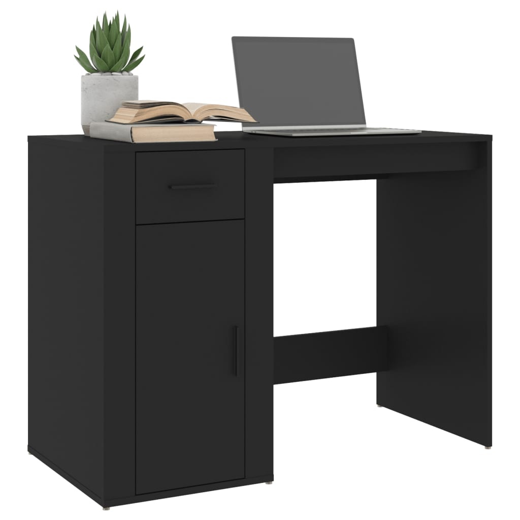 VidaXL Bureau 100x49x75 cm bewerkt hout zwart