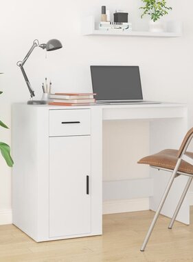VidaXL Bureau 100x49x75 cm bewerkt hout wit