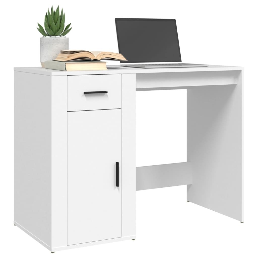 VidaXL Bureau 100x49x75 cm bewerkt hout wit