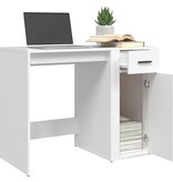 VidaXL Bureau 100x49x75 cm bewerkt hout wit