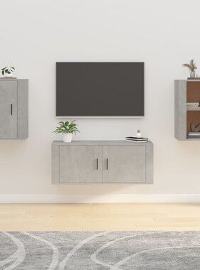 VidaXL Tv-wandmeubels 2 st 40x34,5x60 cm betongrijs