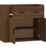 VidaXL Dressoir 80x33x70 cm bewerkt hout bruin eikenkleur