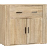 VidaXL Dressoir 80x33x70 cm bewerkt hout sonoma eikenkleurig