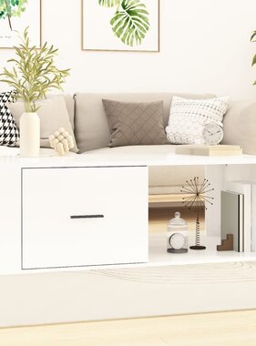 VidaXL Salontafel 100x50,5x35 cm bewerkt hout hoogglans wit