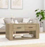 VidaXL Salontafel 80x50x40 cm bewerkt hout sonoma eikenkleurig