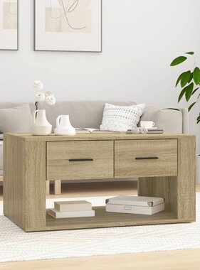 VidaXL Salontafel 80x50x40 cm bewerkt hout sonoma eikenkleurig