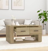 VidaXL Salontafel 80x50x40 cm bewerkt hout sonoma eikenkleurig