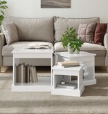 VidaXL 3-delige Salontafelset bewerkt hout hoogglans wit