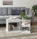 VidaXL 3-delige Salontafelset bewerkt hout hoogglans wit