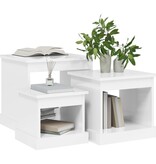 VidaXL 3-delige Salontafelset bewerkt hout hoogglans wit