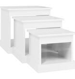 VidaXL 3-delige Salontafelset bewerkt hout hoogglans wit