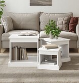 VidaXL 3-delige Salontafelset bewerkt hout wit