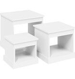VidaXL 3-delige Salontafelset bewerkt hout wit