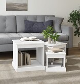 VidaXL 3-delige Salontafelset bewerkt hout wit