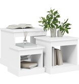 VidaXL 3-delige Salontafelset bewerkt hout wit