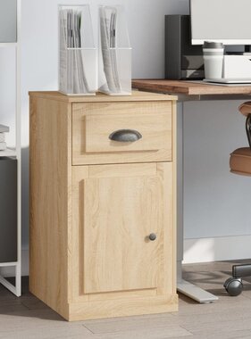 VidaXL Bijzetkast met lade 40x50x75 cm bewerkt hout sonoma eikenkleur