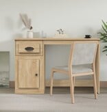 VidaXL Bureau met lade 115x50x75 cm bewerkt hout sonoma eikenkleurig