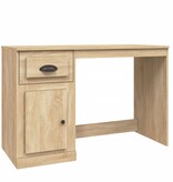 VidaXL Bureau met lade 115x50x75 cm bewerkt hout sonoma eikenkleurig