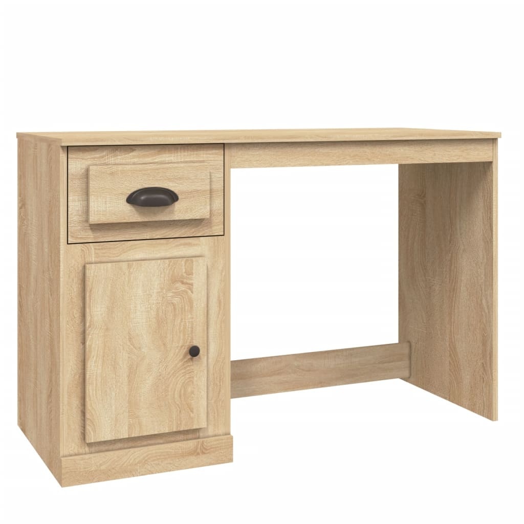 VidaXL Bureau met lade 115x50x75 cm bewerkt hout sonoma eikenkleurig