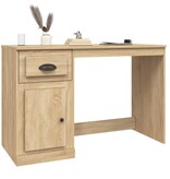 VidaXL Bureau met lade 115x50x75 cm bewerkt hout sonoma eikenkleurig