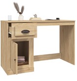 VidaXL Bureau met lade 115x50x75 cm bewerkt hout sonoma eikenkleurig