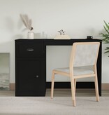 VidaXL Bureau met lade 115x50x75 cm bewerkt hout zwart
