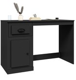VidaXL Bureau met lade 115x50x75 cm bewerkt hout zwart