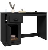 VidaXL Bureau met lade 115x50x75 cm bewerkt hout zwart