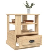 VidaXL Bijzettafel 50x50x60 cm bewerkt hout sonoma eikenkleurig