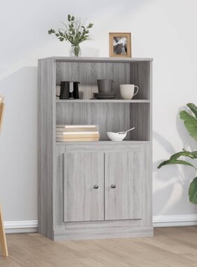 VidaXL Hoge kast 60x35,5x103,5 cm bewerkt hout grijs sonoma eikenkleur