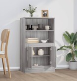 VidaXL Hoge kast 60x35,5x103,5 cm bewerkt hout grijs sonoma eikenkleur