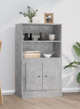 VidaXL Hoge kast 60x35,5x103,5 cm bewerkt hout betongrijs