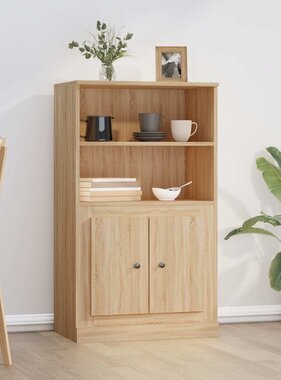 VidaXL Hoge kast 60x35,5x103,5 cm bewerkt hout sonoma eikenkleurig