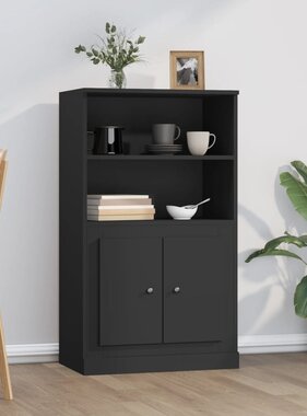 VidaXL Hoge kast 60x35,5x103,5 cm bewerkt hout zwart