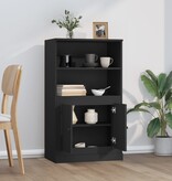 VidaXL Hoge kast 60x35,5x103,5 cm bewerkt hout zwart