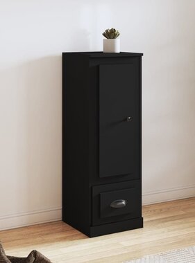 VidaXL Hoge kast 36x35,5x103,5 cm bewerkt hout zwart