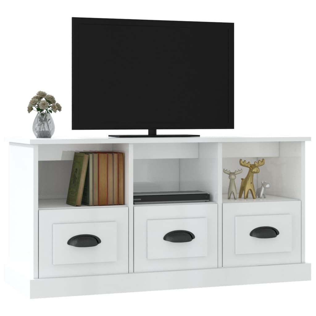 VidaXL Tv-meubel 100x35x50 cm bewerkt hout hoogglans wit