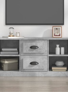 VidaXL Tv-meubel 99,5x35,5x48 cm bewerkt hout betongrijs